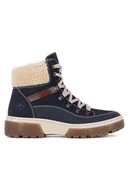 Botki damskie - Rieker Botki X8638-14 Niebieski - miniaturka - grafika 1