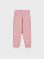 Spodnie i spodenki dla dziewczynek - Sinsay - Spodnie dresowe - różowy - miniaturka - grafika 1