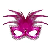 Dodatki do strojów karnawałowych - Maska Wenecka Różowa - miniaturka - grafika 1