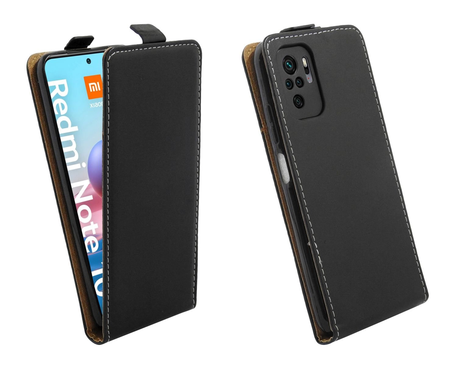 Etui z klapką kompatybilne z XIAOMI REDMI NOTE 10 5G Etui na telefon komórkowy z pionową, składaną osłoną ochronną Flip Cover Black