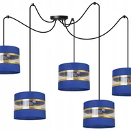 Lampy sufitowe - Lampa sufitowa wisząca Spider Elegance Gold modern 5xE27 klosz okrągły złoto/niebieski Light Home LH - miniaturka - grafika 1