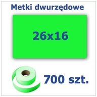 Cenówki - Metki dwurzędowe 26x16 zielone, prostokątne 3500szt - miniaturka - grafika 1