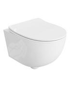 Miski WC - Lavita Brava Zestaw Toaleta WC 48,5x36,5 cm krótka bez kołnierza + deska wolnoopadająca biała 5900378312192 - miniaturka - grafika 1