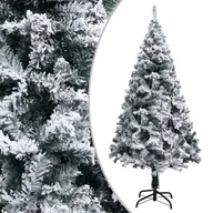 Choinki - vidaXL Sztuczna choinka pokryta śniegiem, zielona, 150 cm, PVC - miniaturka - grafika 1