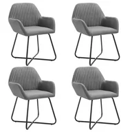 Krzesła - vidaXL Krzesła do jadalni, 4 szt., ciemnoszare, tapicerowane tkaniną - miniaturka - grafika 1