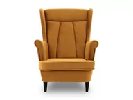 Fotele - Fotel welurowy, styl skandynawski, Valia, 79x100x100 cm, miodowy - miniaturka - grafika 1