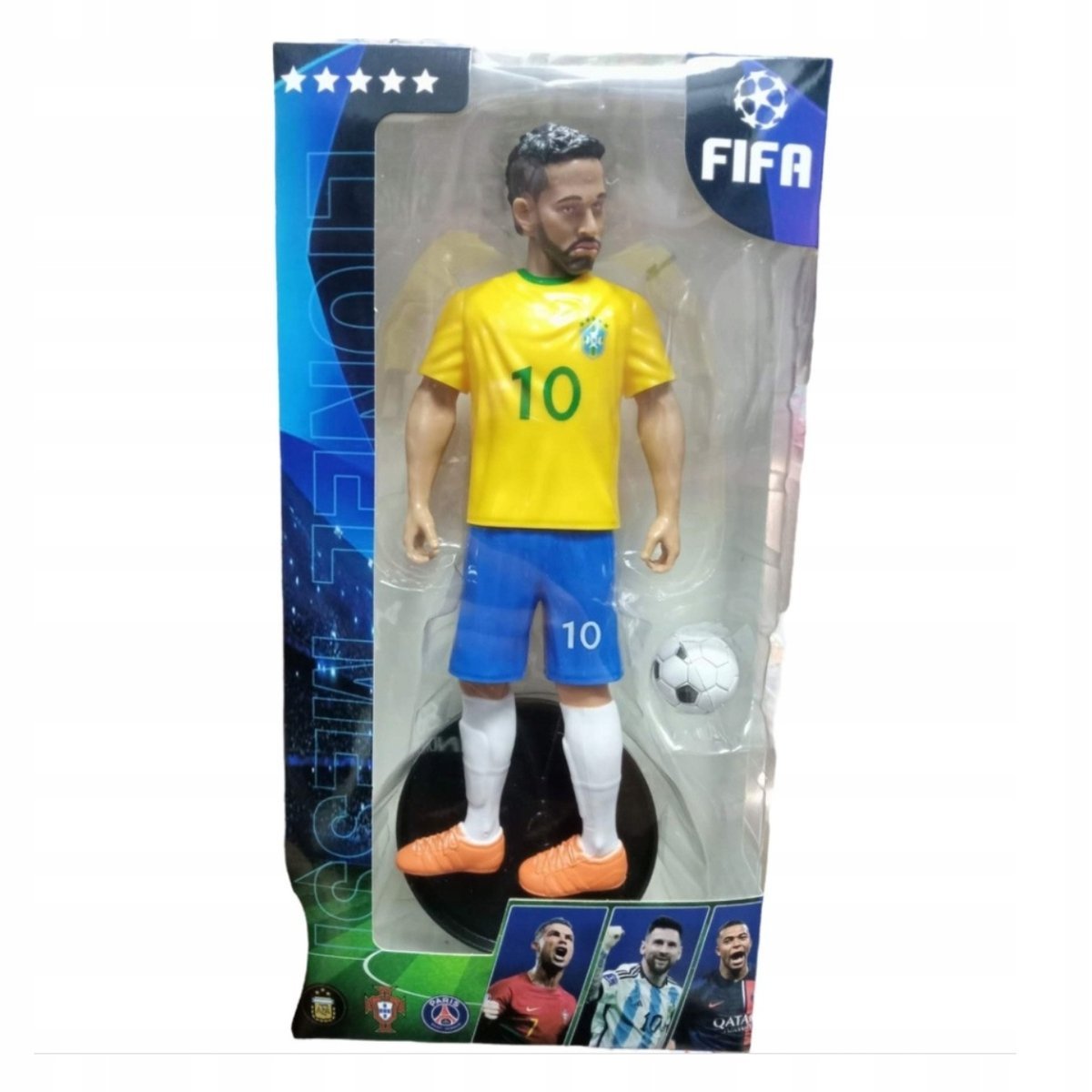 Figurka Piłkarza Neymar.Jr Numer 10 Z Piłką Zabawka Kolekcjonerska Prezent