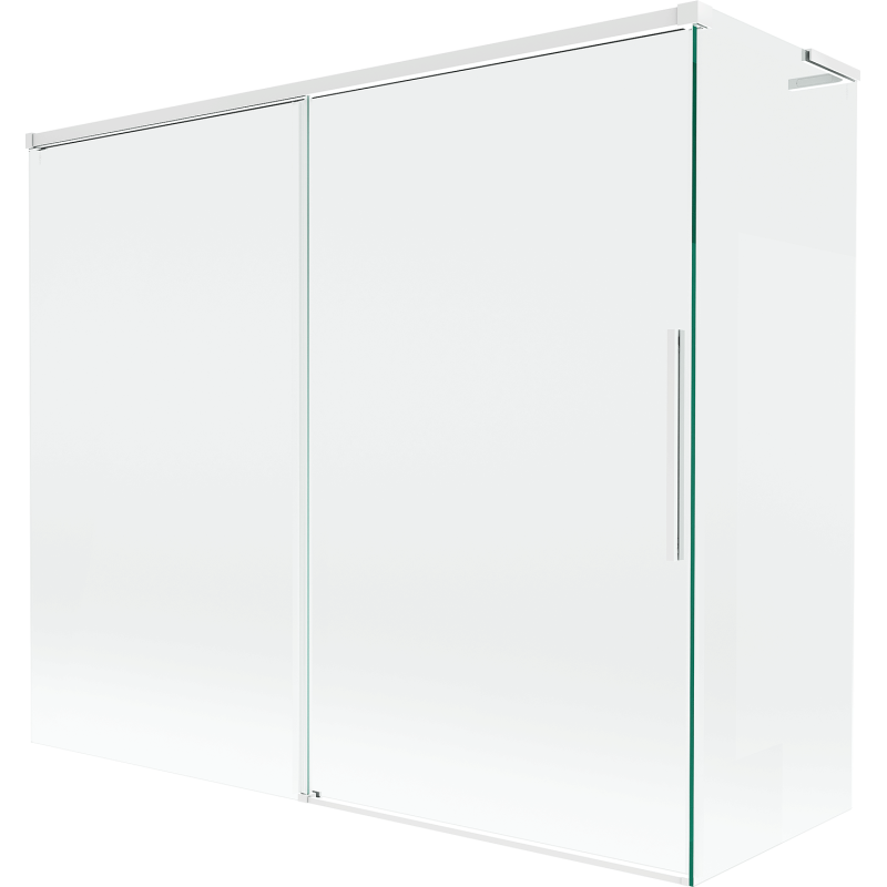 Mexen Rox L parawan nawannowy 2-skrzydłowy rozsuwany 180 + 90 x 150 cm, transparent, biały - 8C9L-180-090-20-00