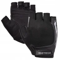 Rękawiczki rowerowe - Rękawiczki Rowerowe Kolarskie Krótkie Na Rzep Bez Palców Czarne METEOR - miniaturka - grafika 1