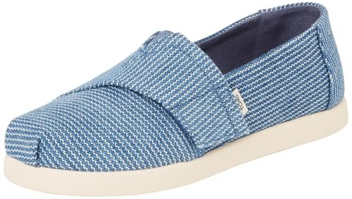 TOMS Chłopięcy Alpargata Classic Slip-On Espadryle, Ciemne niebo subtelne paski, 36.5 EU