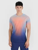 Koszulki sportowe męskie - 4F T-shirt treningowy regular szybkoschnący męski 4F x Robert Lewandowski - turkusowy M - miniaturka - grafika 1