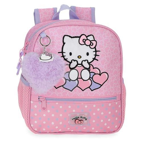 Hello Kitty Hearts & Dots Plecak Przedszkole Różowy 23x25x10 cms 5,75l Poliester, Różowy kolor, plecak przedszkolny