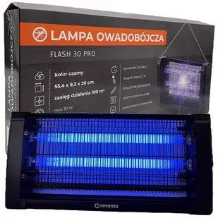 LAMPA OWADOBÓJCZA NA KOMARY MUCHY OWADY UV 40W CZARNA - Lampy owadobójcze - miniaturka - grafika 1