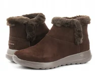 Botki damskie - SKECHERS BOTKI BRĄZOWE WSUWANE SKÓRZANE 35 Ż5C - miniaturka - grafika 1