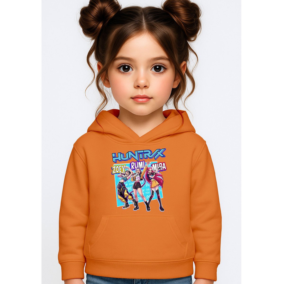 BLUZA DZIECIĘCA K-POPOWE ŁOWCZYNIE DEMONÓW HUNTRIX 134-140 Z KAPTUREM