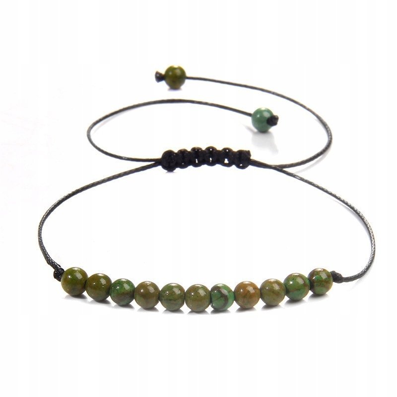 Bransoletka Damska Koraliki Kamień Naturalny Green Stone 8 mm Regulowana