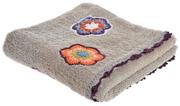 Ręczniki - 40x60cm ręcznik szary w kwiatki mały - miniaturka - grafika 1