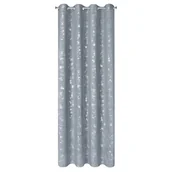 Zasłony - Zasłona 140x250 Solana niebieska srebrna w stylu eko gotowa na przelotkach - miniaturka - grafika 1
