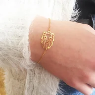 Bransoletki - Bransoletka z lwem, złoty lew, głowa lwa - miniaturka - grafika 1