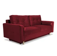 Sofy i kanapy - Sofa STELLA w kolorze bordowym z funkcją spania i pojemnikiem na pościel - miniaturka - grafika 1