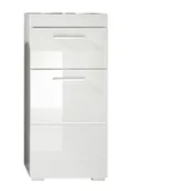 Szafki łazienkowe - AmandaMando szafka łazienkowa 1 drzwi, 1 szuflada biały, biały wysoki połysk. - miniaturka - grafika 1