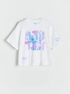 Koszulki dla dziewczynek - Reserved - T-shirt Lilo i Stitch - złamana biel - miniaturka - grafika 1