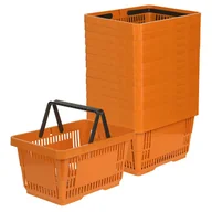 Torby i wózki na zakupy - Zestaw 15x Koszyk zakupowy do przechowywania 2 rączki 22L pomarańczowy KTD - miniaturka - grafika 1