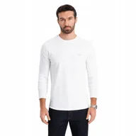 Koszulki męskie - Longsleeve męski koszulka długi rękaw bawełna biały OM-LSBC-0124 V2 r. M - miniaturka - grafika 1
