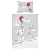 Pościel dla dzieci - Pościel niemowlęca, słoń, 100 x 135 cm, szara - miniaturka - grafika 1