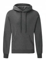 Bluzy męskie - Bluza Męska Sportowa Kaptur Kangurka Fruit Loom 62208 CIEMNY SZARY L - miniaturka - grafika 1