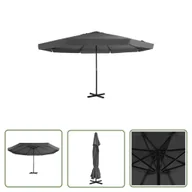 Parasole ogrodowe - The Living Store Parasol ogrodowy na słupku aluminiowym - 500 cm - antracytowy - Parasol - miniaturka - grafika 1