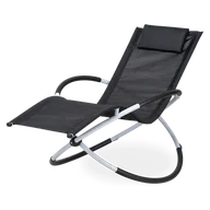 Leżaki ogrodowe - Leżak ogrodowy bujany Galaxy Silver/Black - Focus Garden - miniaturka - grafika 1