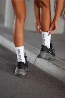 Skarpetki damskie - Skarpetki damskie z napisem Hot Stuff na prążkowanym ściągaczu Milena - miniaturka - grafika 1