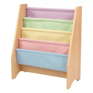 KidKraft Regalik z Pastelowymi Przegrodami Sling Bookshelf Pastel &amp Natural - Półki i regały dla dzieci - miniaturka - grafika 2