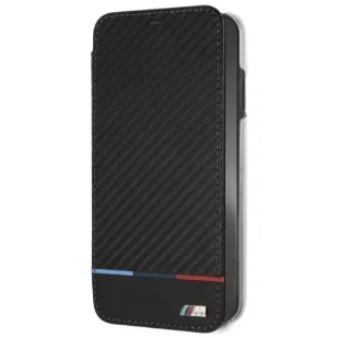 Etui ochronne na telefon BMW BMTRBKI65PUCARTCBK do Apple iPhone Xs Max book czarny/black Carbon Tricolor Stripe - Etui i futerały do telefonów - miniaturka - grafika 2