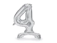 Balony i akcesoria - PartyDeco Stojący balon foliowy Cyfra ''4'' 4Y42B6 4Y42B6 SAM  ONE SIZE - miniaturka - grafika 1