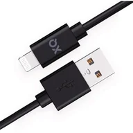 Kable USB - Kabel USB - Lightning XQISIT Charge and Sync 1 m Czarny - miniaturka - grafika 1