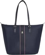 Torebki damskie - TOMMY HILFIGER Damska POPPY TOTE AW0AW17205, NIEBIESKA (Space Blue Corp), OS, Blue Space Blue Corp, One Size - miniaturka - grafika 1