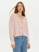 Swetry damskie - Guess Jeans Kardigan W4BR81 Z3HM1 Różowy Regular Fit - miniaturka - grafika 1