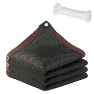 Parasole ogrodowe - Siatka zacieniająca z przelotkami – 3 m x 4 m – siatka odporna na promieniowanie UV do roślin ogrodowych, parasol ogrodowy – z liną 4 m – czarna - miniaturka - grafika 1