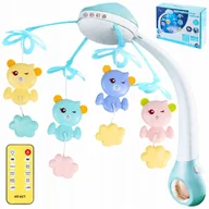 Karuzele dla niemowląt - Karuzela do Łóżeczka Misie na Pilot Karuzelka Melodie z Projektorem Gwiazd - miniaturka - grafika 1