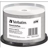 Verbatim DVD-R 4.7 GB x16 50szt Do nadruku wide - Nośniki danych - miniaturka - grafika 1