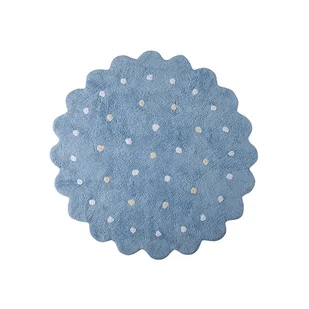 Dywan Galletita Azul, okrągły średnica 140, niebieski w białe kropki - Dywany - miniaturka - grafika 1