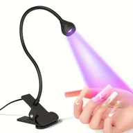Pozostałe urządzenia kosmetyczne - TEMU Mini lampka do paznokci zasilana przez USB z obrotowym światłem do szybkiego wyschnięcia geli - przenośna, regulowana intensywność, idealna do - miniaturka - grafika 1