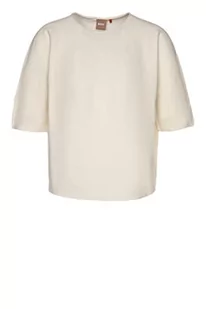 BOSS Damski sweter z dzianiny C_flambera, Open White118, L - Swetry damskie - miniaturka - grafika 1