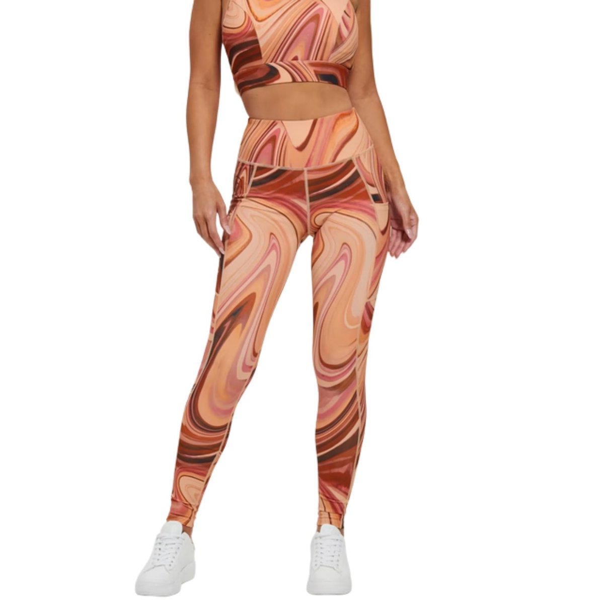 Legginsy damskie Guess Eppie sportowe wzorzyste-S