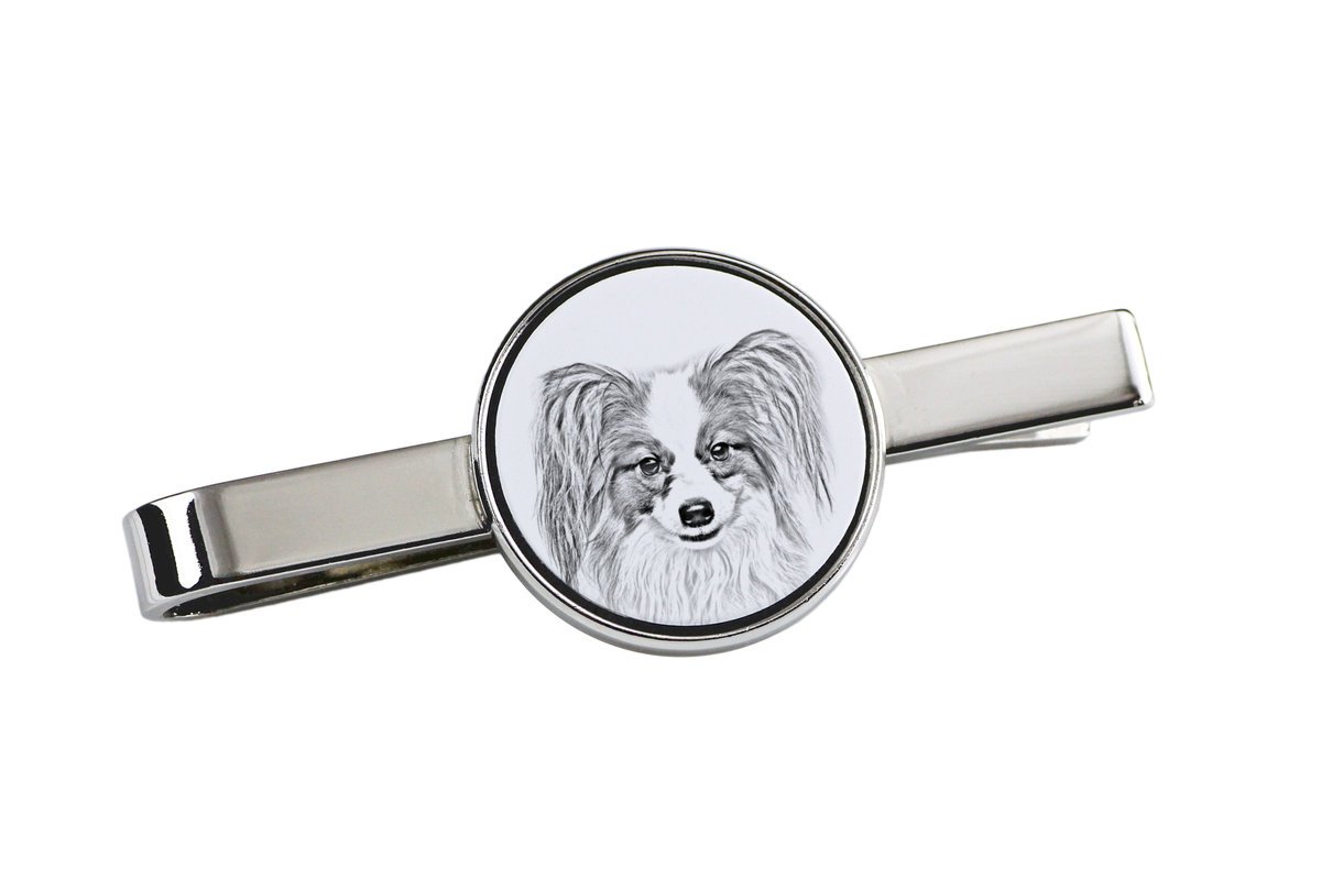 Papillon, Spaniel Kontynentalny - spinka do krawata z psem, personalizowany klips do krawata, wyjątkowy prezent dla mężczyzny marki Art-Dog