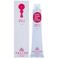 Farby do włosów i szampony koloryzujące - Kallos KJMN z keratyną i olejkiem arganowym 8.1 Light Ash Blond Cream Hair Colour 1:1.5 100 ml - miniaturka - grafika 1