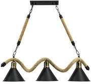 Lampy sufitowe - MLAMP Marynistyczna LAMPA wisząca ELM5102/3 BLACK MLAMP metalowa OPRAWA zwis na linach czarny ELM5102/3 BLACK - miniaturka - grafika 1