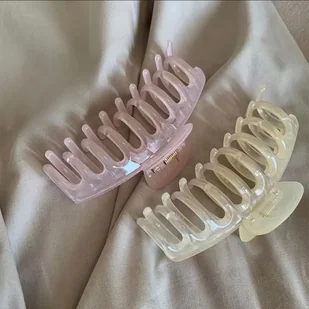 TEMU Zestaw 2 Dużych Spinek do Włosów w Kolorze Żelowej Kości - Elegancka i Minimalistyczna, Mocne Trzymanie dla Codziennego Użytku i Stylizacji na - Ozdoby do włosów - miniaturka - grafika 1